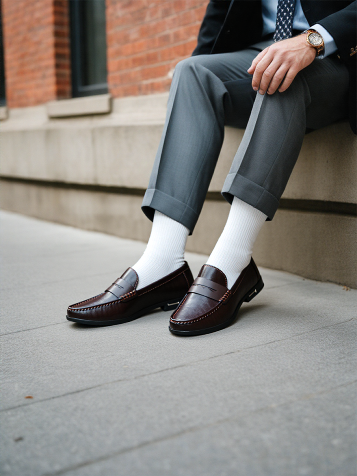 James Men's Genuine Leather Shoes with High-Quality Finish