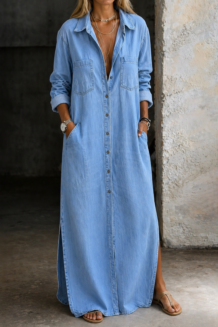 Alexandra | Denim Button Down Dress