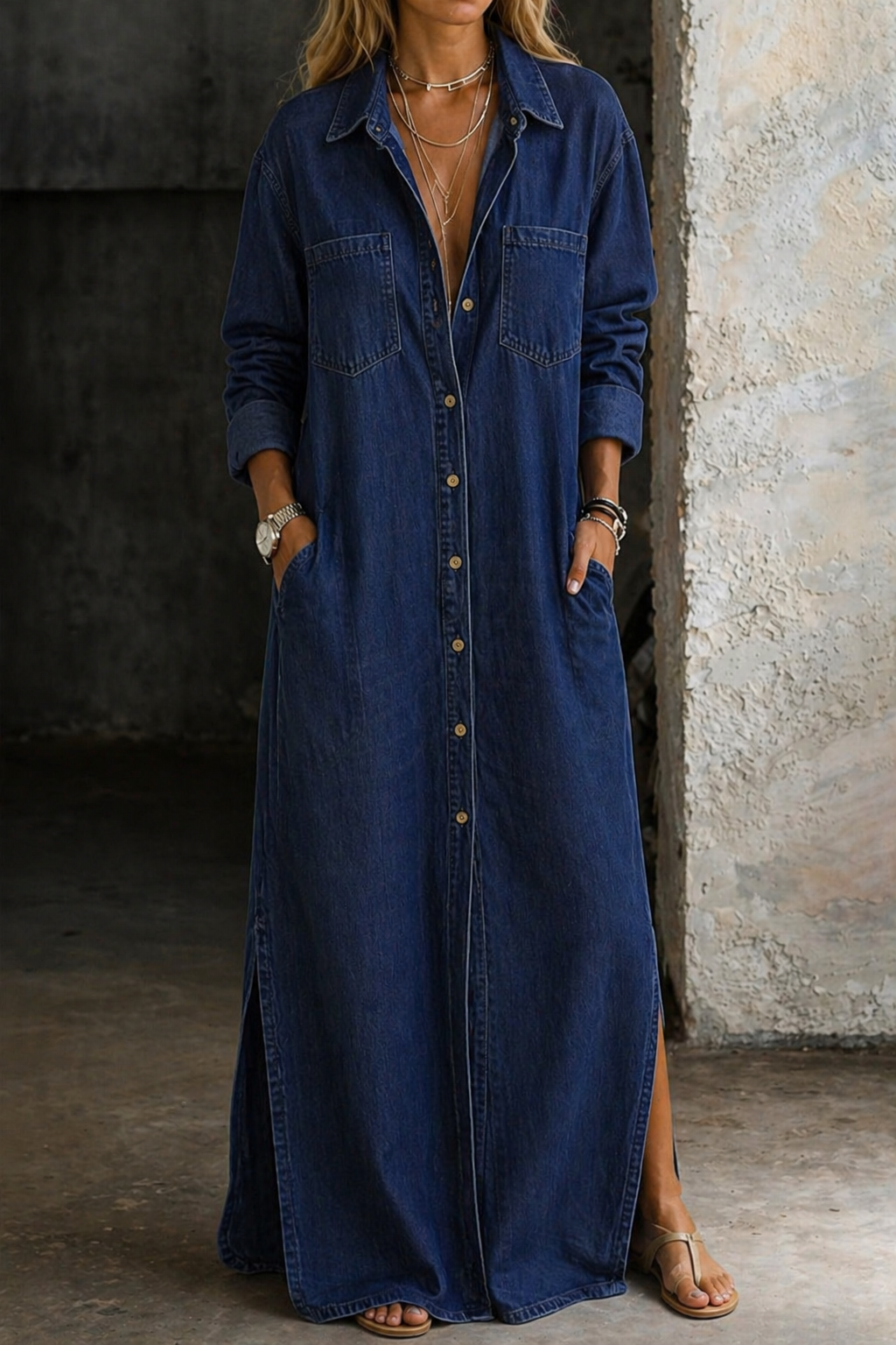 Alexandra | Denim Button Down Dress