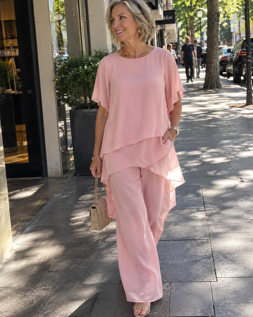 Sharyn™ | Tiered Tunic & Trouser Set