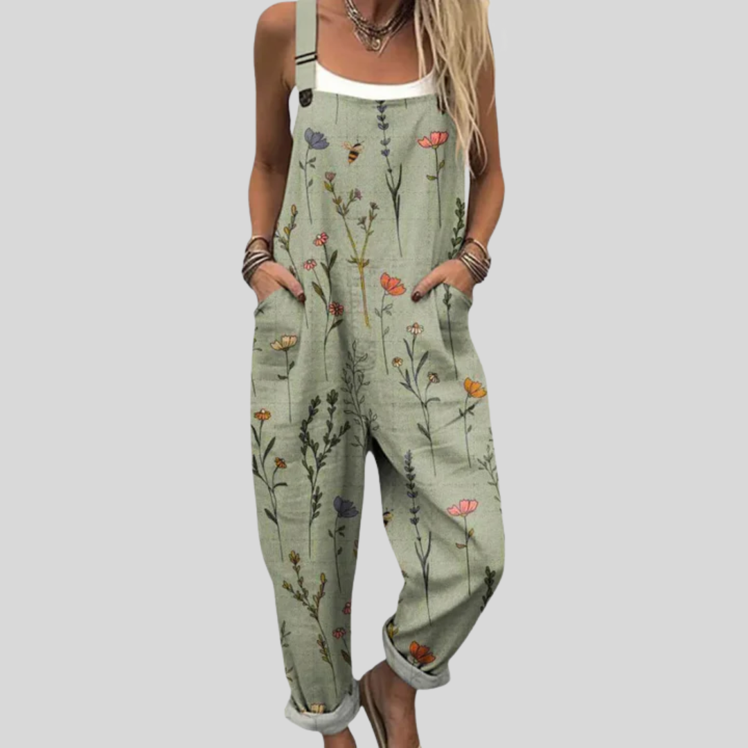 Eileen™ | Sage Wildflower Overalls